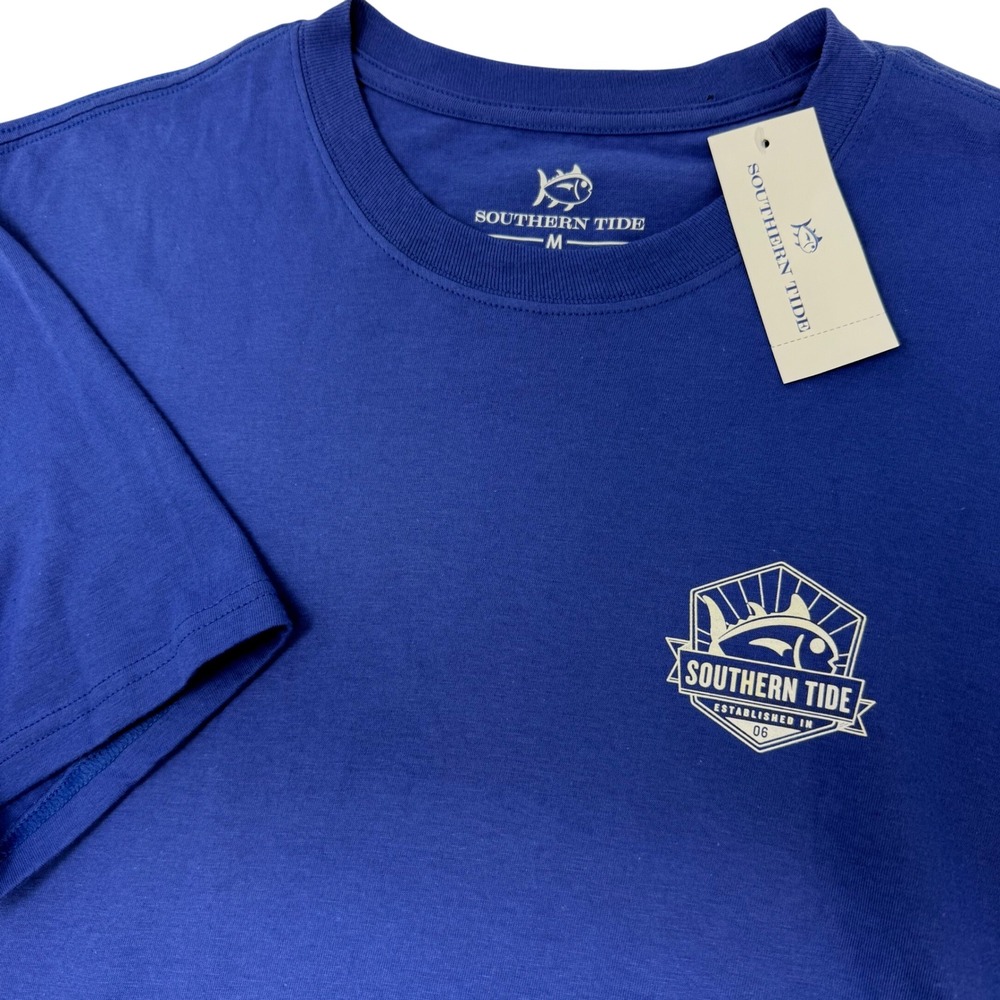 Southern Tide Mens Medium University Blue SS SJ Burst Tee Graphic T-Shirt NEW